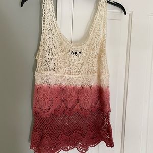 American eagle ombré crochet tank